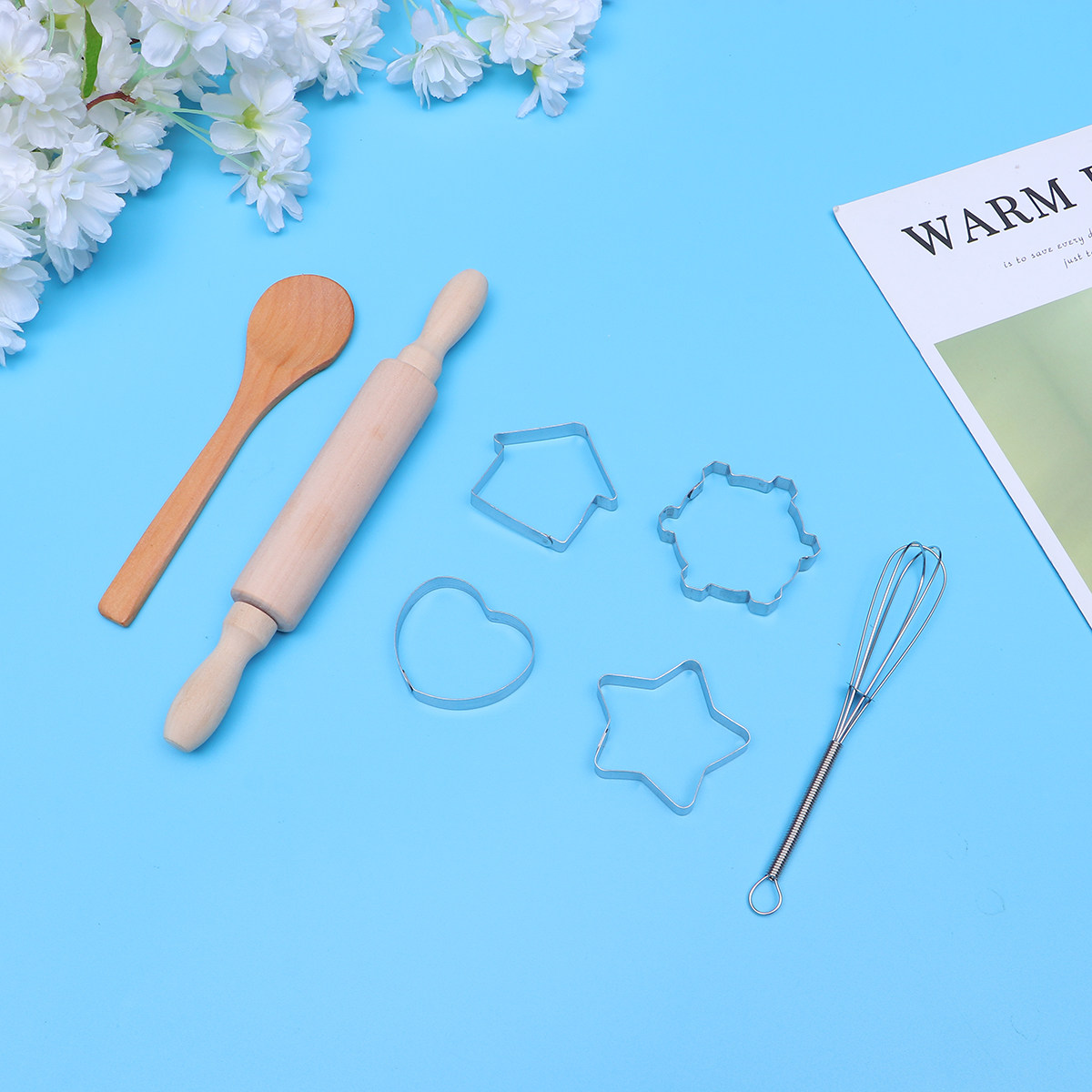 Kitchen Kids Baking Set - 11点セットの子供用キッチンエプロン。料理やお菓子作りに最適で、安全で快適、サイズ調整可能。子供たちの学習活動に役立つ。