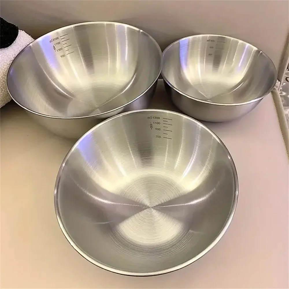 Baking Kitchen Set - 1-3個のステンレス製ボウルセット、目盛り付き、調理・ベーキング・食品保存用、大容量ミキシングボウル、家庭用キッチン向け JJ2627