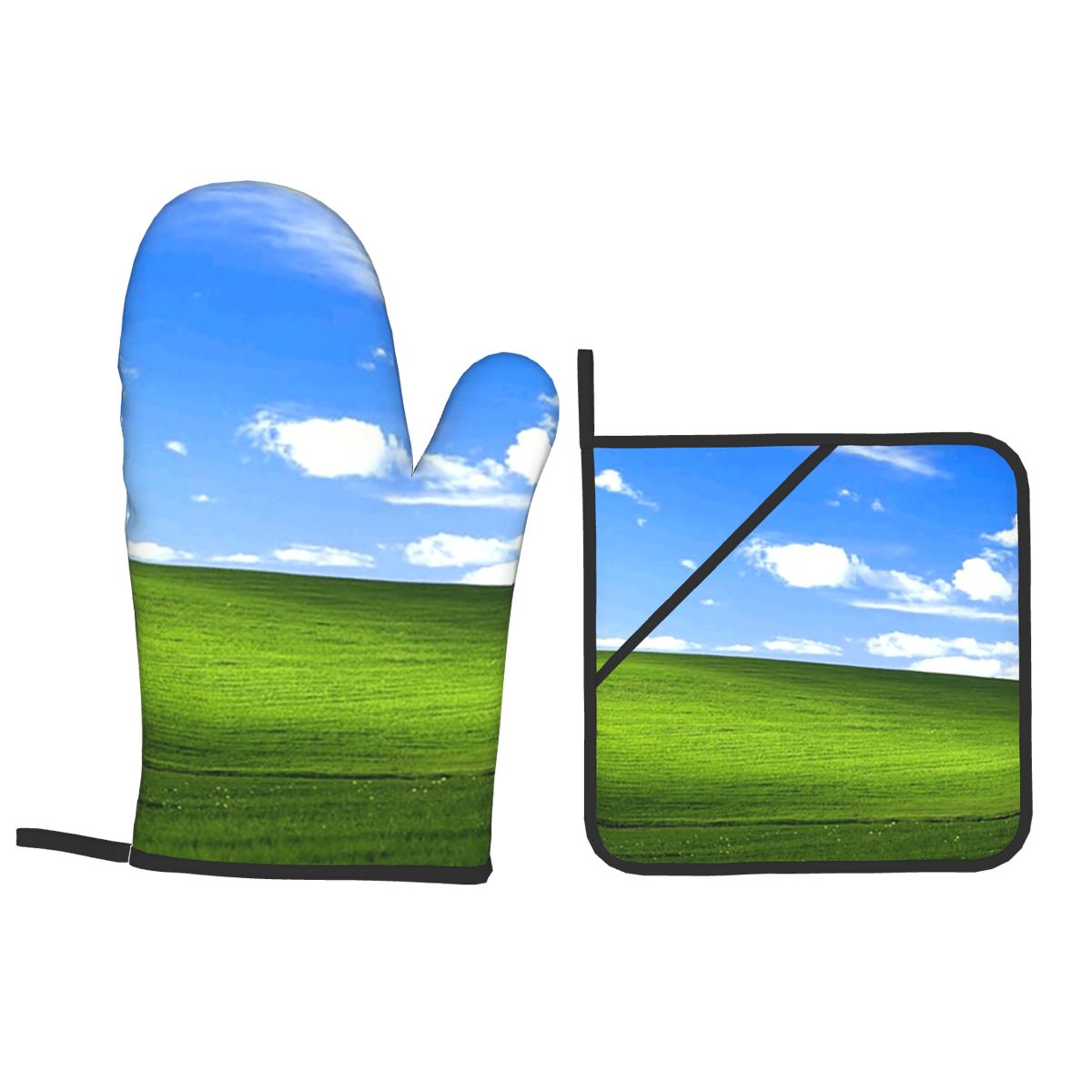 Windows XP背景のオーブンミットと鍋つかみ4点セット - Kitchen Baking Background のレビューと価格