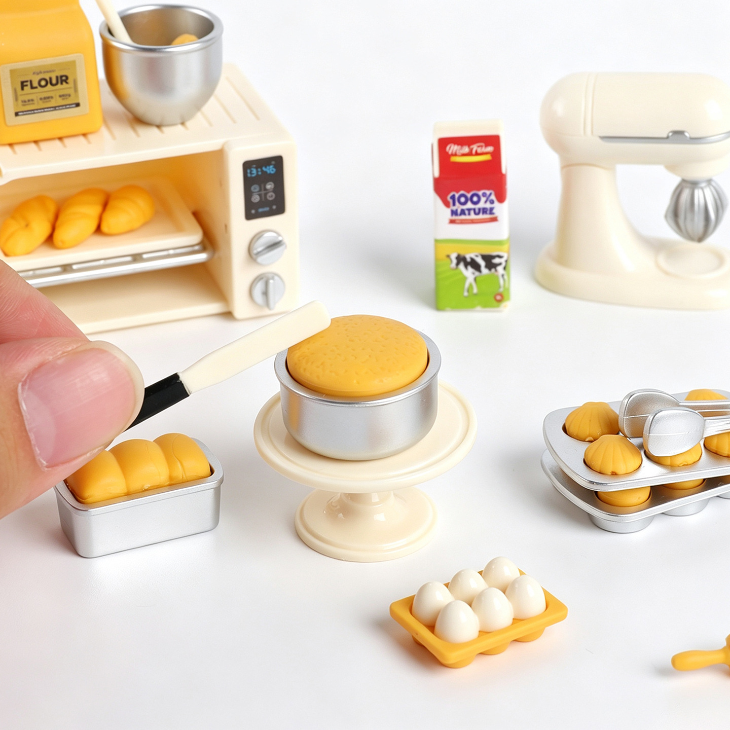 ミニサイズのベーキングおもちゃセット。ドールハウス用のミニチ - Kitchen Kids Baking Set のレビューと価格