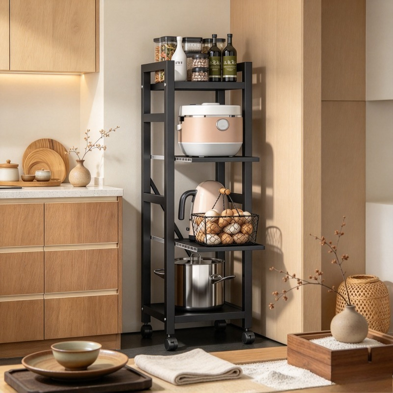 引き出し式のキッチンラック、床置きの鍋棚、多段式の隙間収納、 - Kitchen Baking Cart のレビューと価格